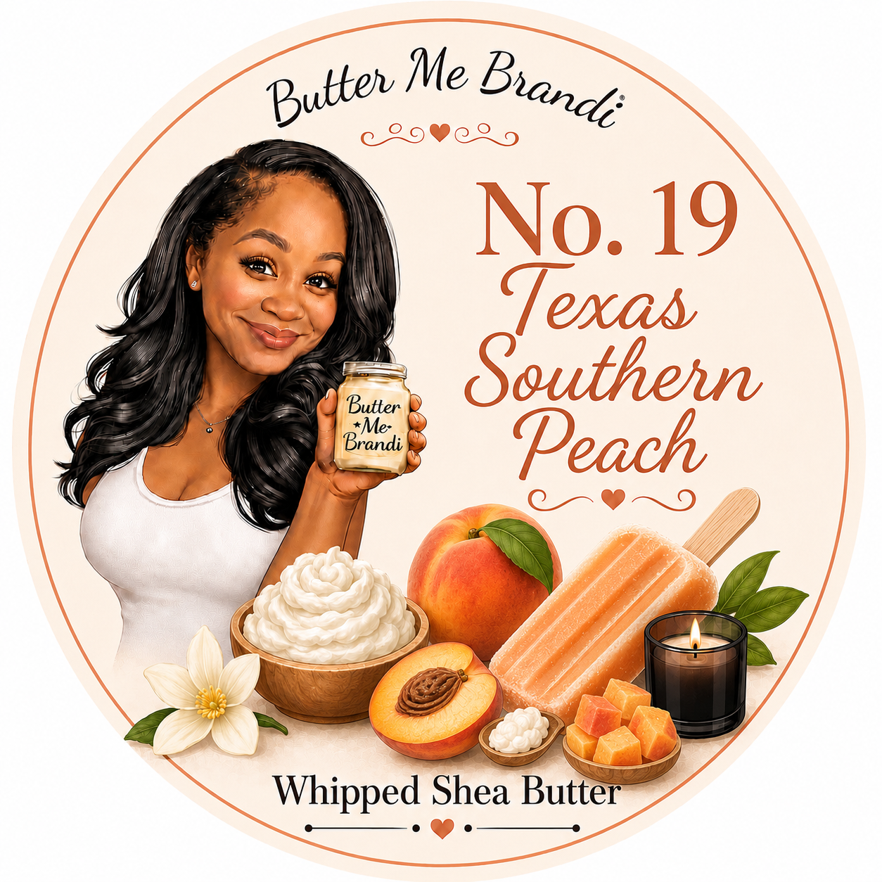 No. 19 Texas Southern Peach- Whipped Shea Butter 4oz jar | Butter Me Brandi